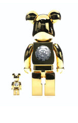 BE@RBRICK x Atmos 金色镀铬 100% 和 400% 套装 Bearbrick