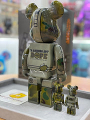 BE@RBRICK x Bape Alpha Camo Shark 2023 100%+100%+400% 套装 bearbrick