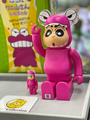 BE@RBRICK x 蜡笔小新 粉色鳄鱼 400%+100%