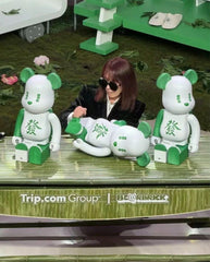 BE@RBRICK x C-Trip “麻将发” 1000% (Medicom Toy 创始人 Akashi 签名) Mahjong Huat bearbrick 发财熊