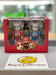 BE@RBRICK x Kamen Joshi 100% GID 蓝色和粉色套装(2015 年发布)夜光 bearbrick