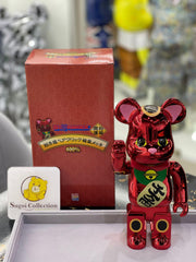 BE@RBRICK x 招财猫 400% 梅金版 bearbrick 铬红招财猫