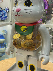 BE@RBRICK x 招财猫“小番”1000% 白色镀层版 bearbrick