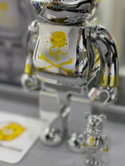 BE@RBRICK x Mastermind Japan 100%+400% 银 bearbrick