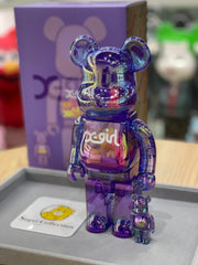 BE@RBRICK x X-Girl 透明紫 100%+400% bearbrick xgirl