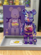 BE@RBRICK x X-Girl 透明紫 100%+400% bearbrick xgirl