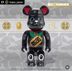 BE@RBRICK x Bape 招财猫 黑色 & 达摩白色 100%+400% bearbrick 幸运猫 招财猫