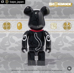 BE@RBRICK x Bape 招财猫 黑色 & 达摩白色 100%+400% bearbrick 幸运猫 招财猫