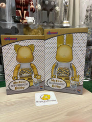 BE@RBRICK x 我的第一个婴儿 Rabbrick & Nyabrick 400% 套装金色镀铬 bearbrick b@by