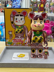 BE@RBRICK x Peko-Chan 100%+400% 粉红镀金“Gold Luck” 金运