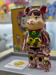 BE@RBRICK x Peko-Chan 100%+400% 粉红镀金“Gold Luck” 金运
