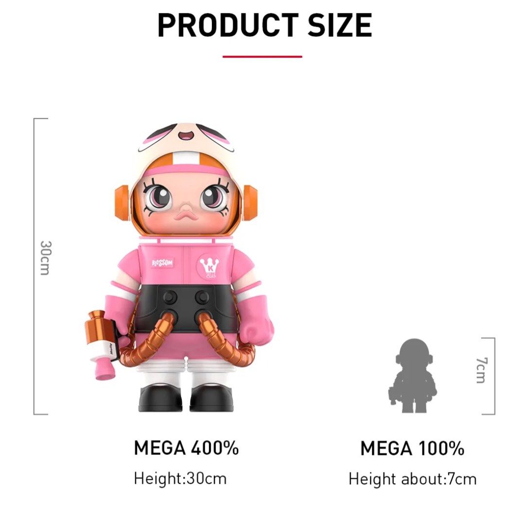 Pop Mart Mega Space Molly 100%+400% 飞天小女​​警 Blossom