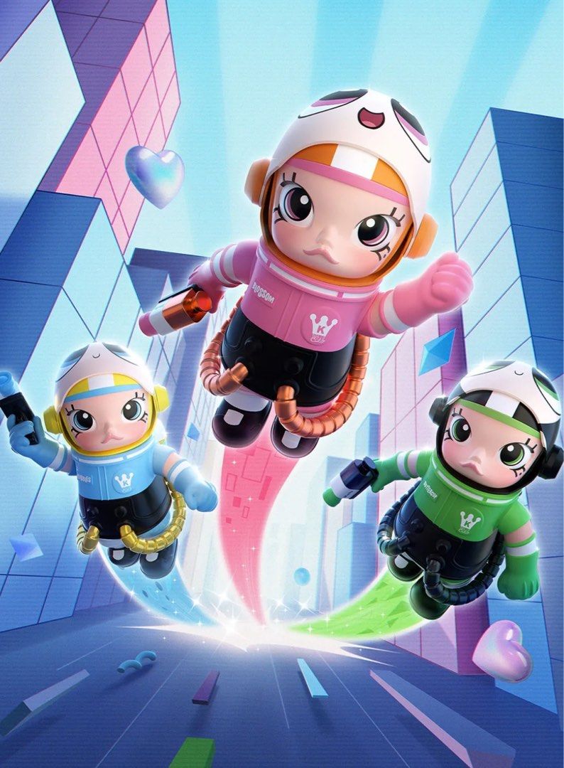 Pop Mart Mega Space Molly 100%+400% 飞天小女​​警 Blossom