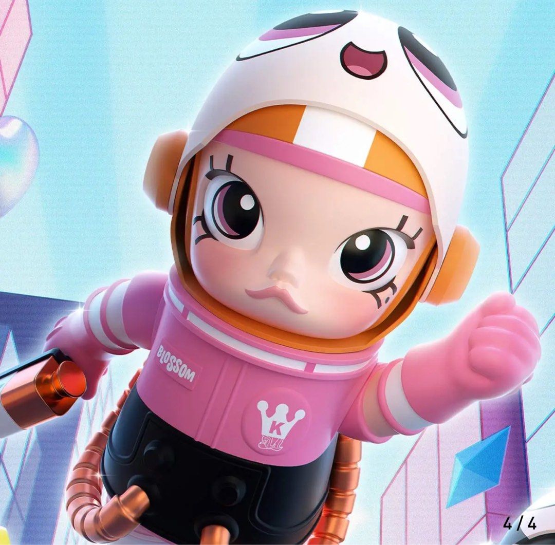 Pop Mart Mega Space Molly 100%+400% 飞天小女​​警 Blossom