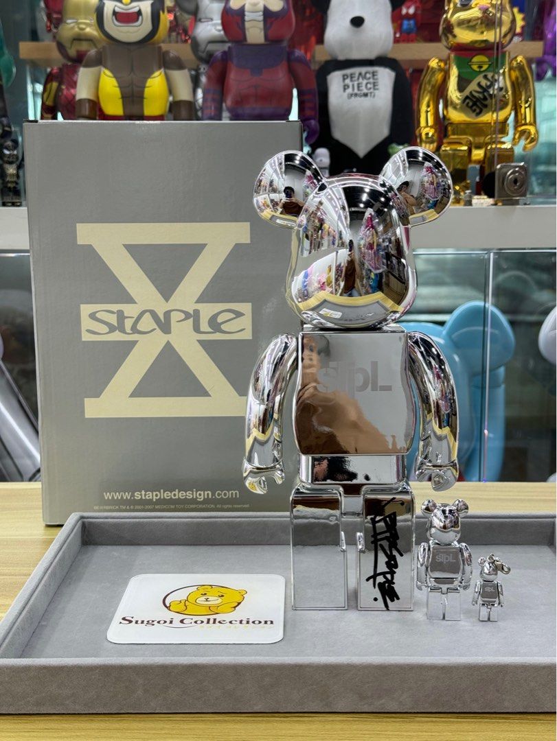 BE@RBRICK x Jeff Staple 100% & 400% & 70% (Released in 2007) Signed by Jeff Staple