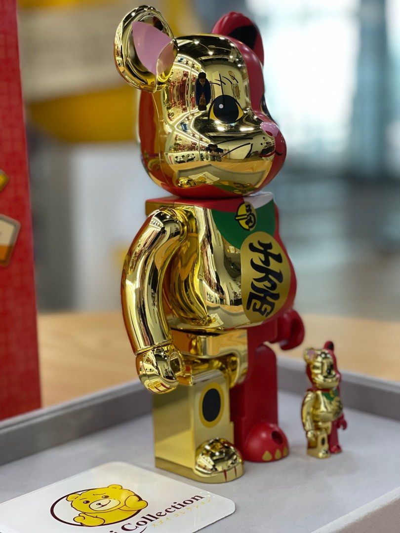 BE@RBRICK x 招财猫 100%+400% 金色 &amp; 红色 bearbrick