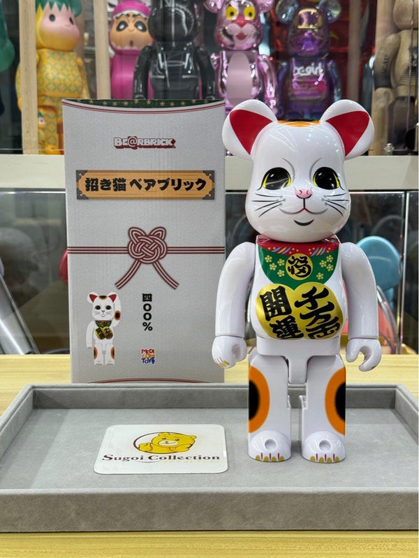 BE@RBRICK x Maneki Neko 400% secret white 千万两&开运 lucky cat