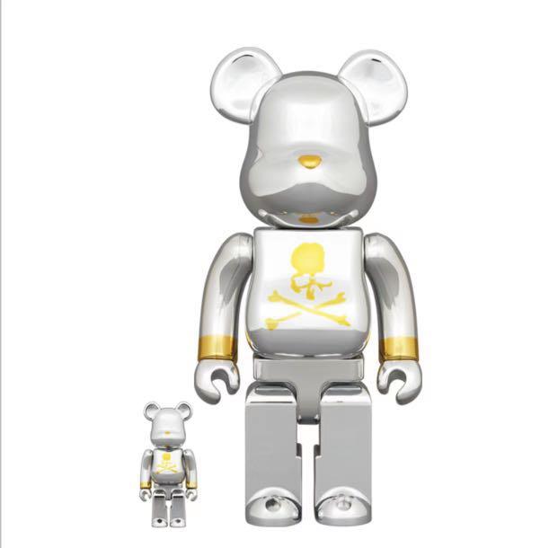 BE@RBRICK x Mastermind Japan 100%+400% 银 bearbrick