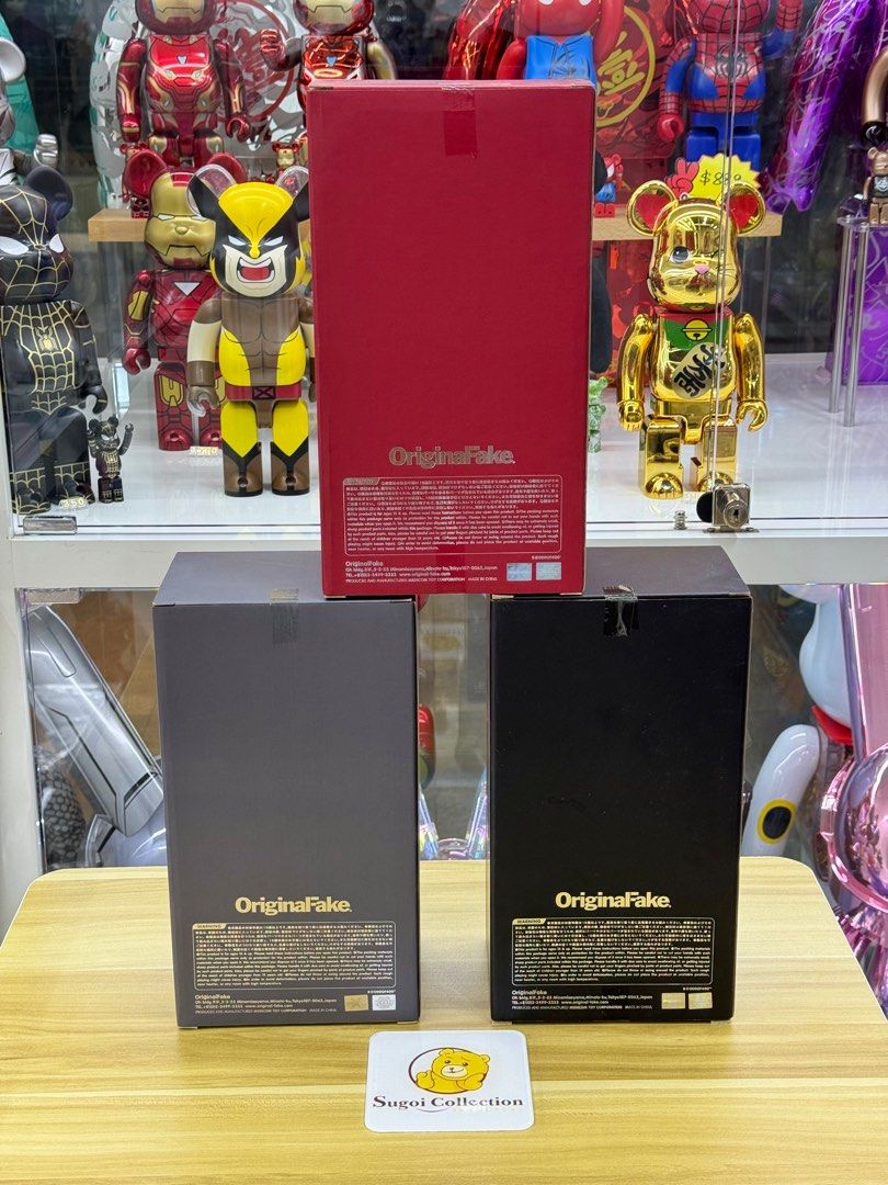 BE@RBRICK x OriginalFake Kaws Companion Dissected 400%（3 件密封套装-棕色/灰色/黑色）*不单独出售