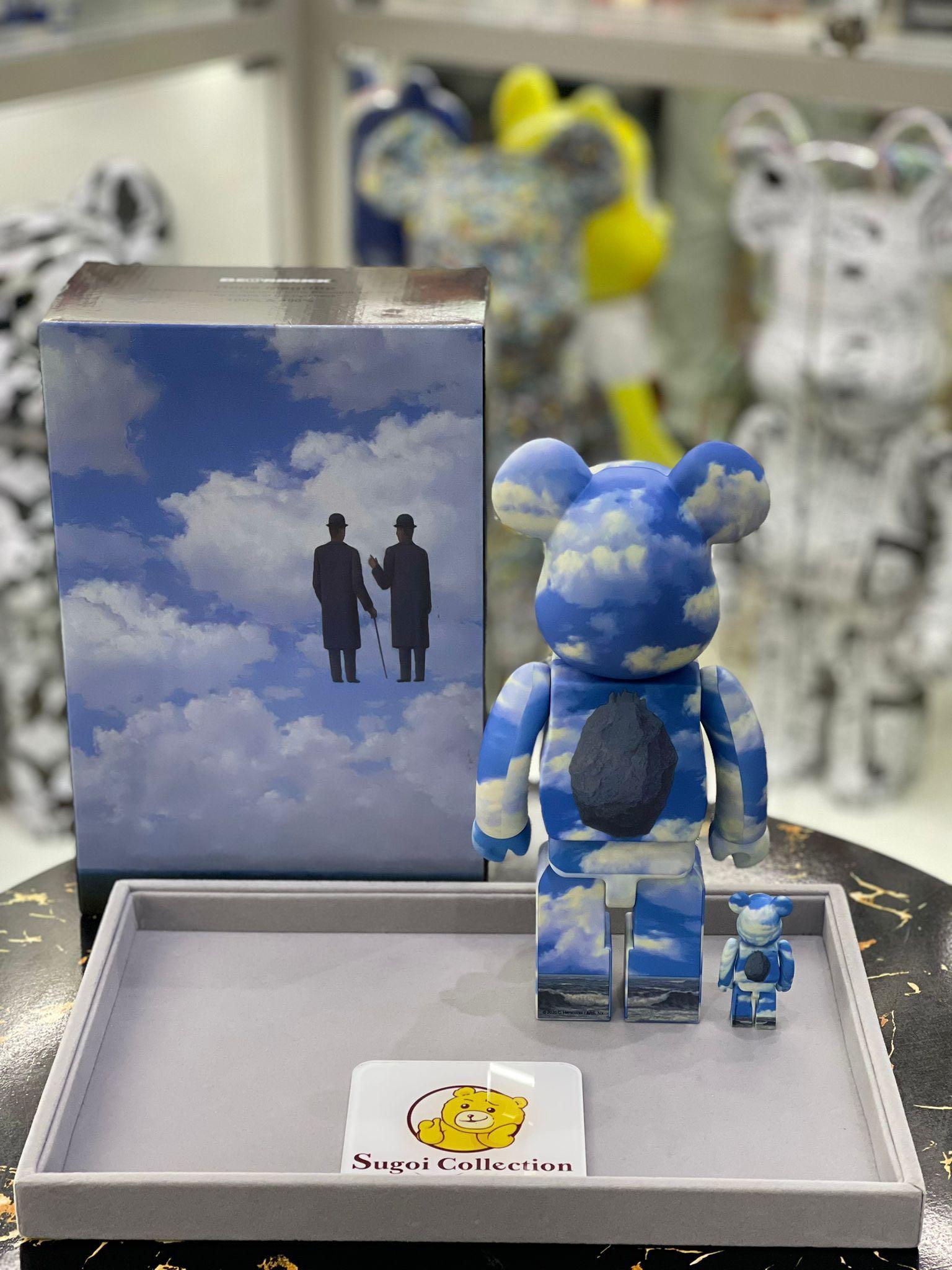 BE@RBRICK x Rene Magritte Infinite Recognition 1963 The Castle of the Pyrenees 400% & 100% Bearbrick