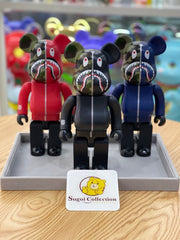 [No Box- Sales!] BE@RBRICK x Bape 1st Camo Shark 400% (Set of 3 - Black/Navy/Red) bearbrick