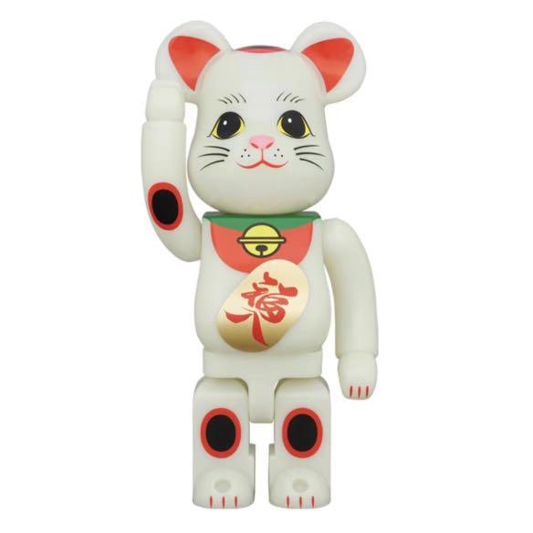 BE@RBRICK x 招财猫 400% GID 夜光 bearbrick 幸运猫 fortune cat 福入