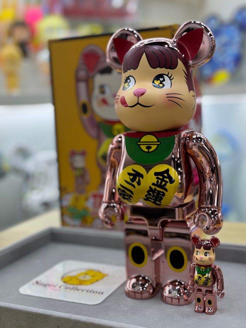 BE@RBRICK x Peko-Chan 100%+400% Pink Gold Plated “Gold Luck” 金运
