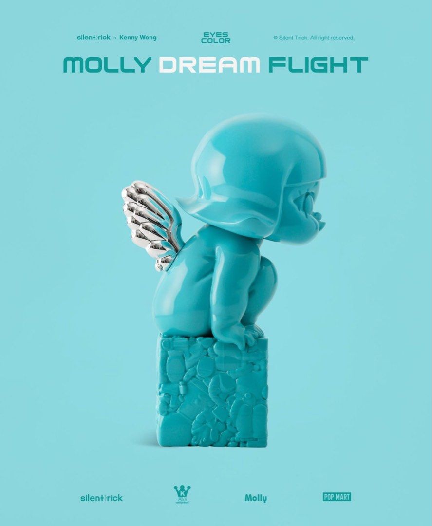 Pop Mart Silent Trick x Molly Dream Flight “眼睛颜色” (全球限量200套，2023上海流行玩具展独家发售) 上海PTS 蒂芙尼蓝